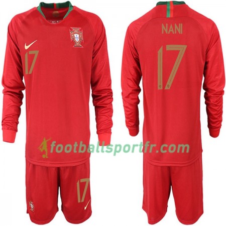 Tenue Portugal NANI 17 Enfant Domicile Coupe du monde 2018 Maillot de Foot ML